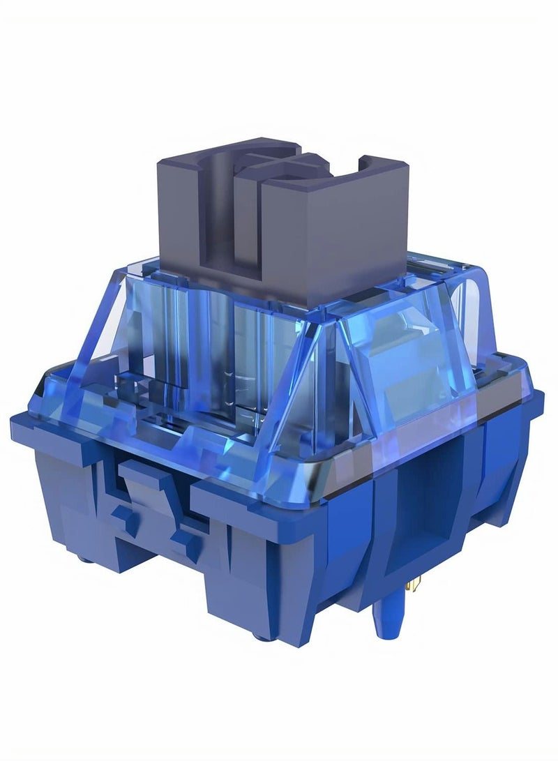 SYOSI Diced Fruit Blueberry Switch, 36PCS 5 Pin 35gf Linear Switch Set, Transparent Cover, 15.5mm Gold Plated Two-Stage Springs, 80M MX Switch for Hotswap Mechanical Keyboard Replacement - Image 1