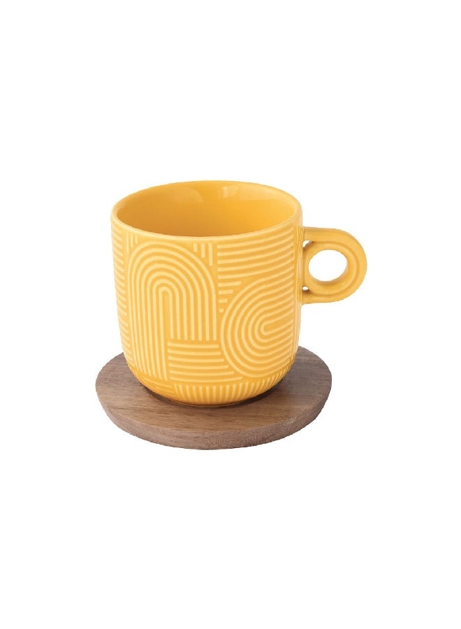Easy Life 2-Piece Take a Loop Dishwasher Safe Cup and Saucer Set Red and Yellow 250 ml R1781#TLO2  - Image 3
