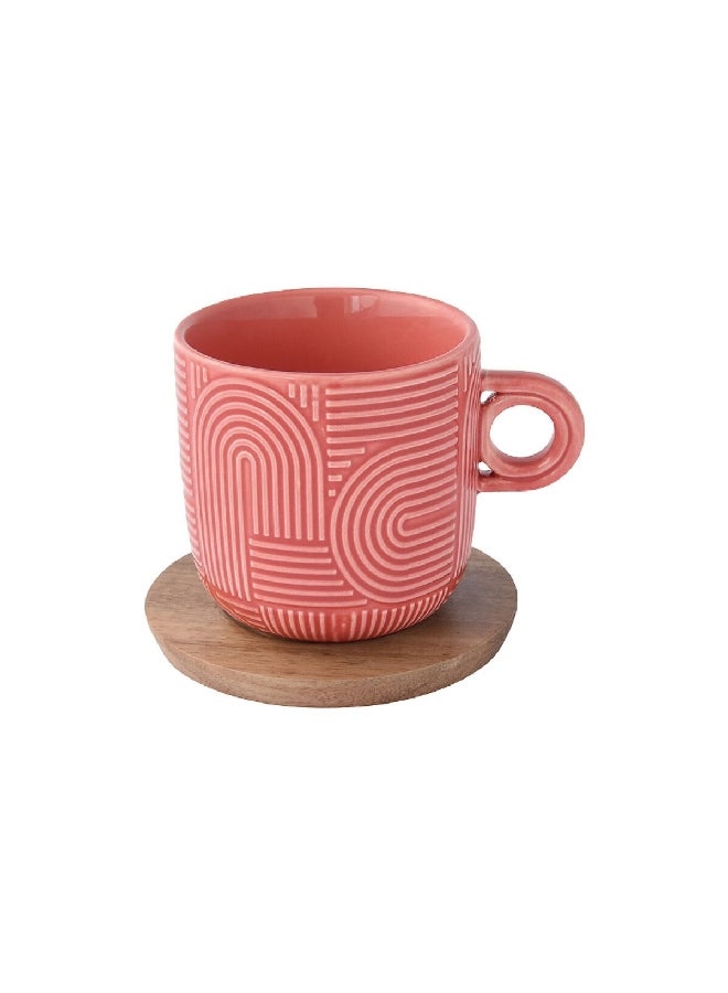 Easy Life 2-Piece Take a Loop Dishwasher Safe Cup and Saucer Set Red and Yellow 250 ml R1781#TLO2  - Image 2