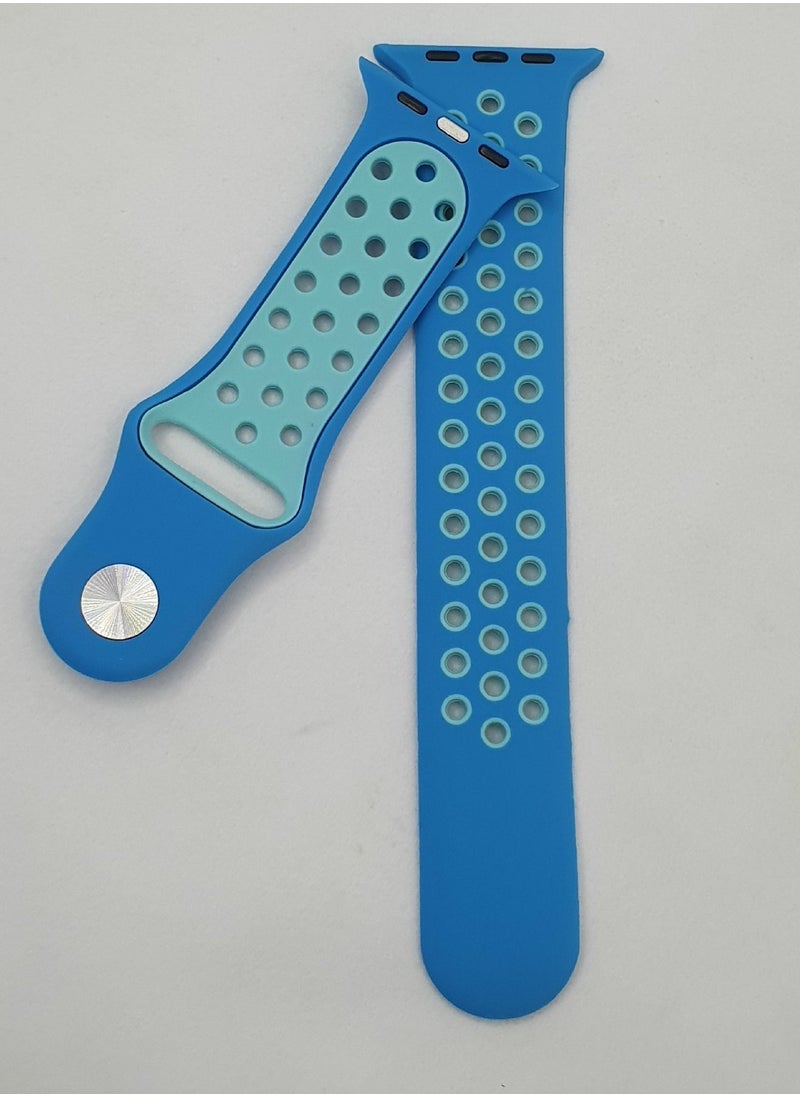 Generic - Soft Silicone Replacement Sports Strap For Apple Watch Series 7 (45mm) - Blue Sky - Image 1