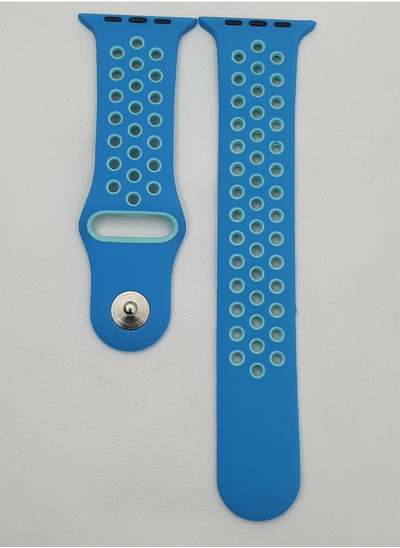 Generic - Soft Silicone Replacement Sports Strap For Apple Watch Series 7 (45mm) - Blue Sky - Image 1