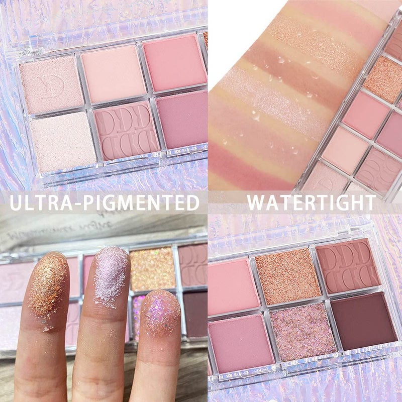 AMY'S DIARY 10 Colors light Pink Eye Shadow Eyeshadow Palette, High Pigmented, Blendable Long Lasting Waterproof Nude Pink Neutral Eye Shadow Palette Makeup (14#) - Image 3