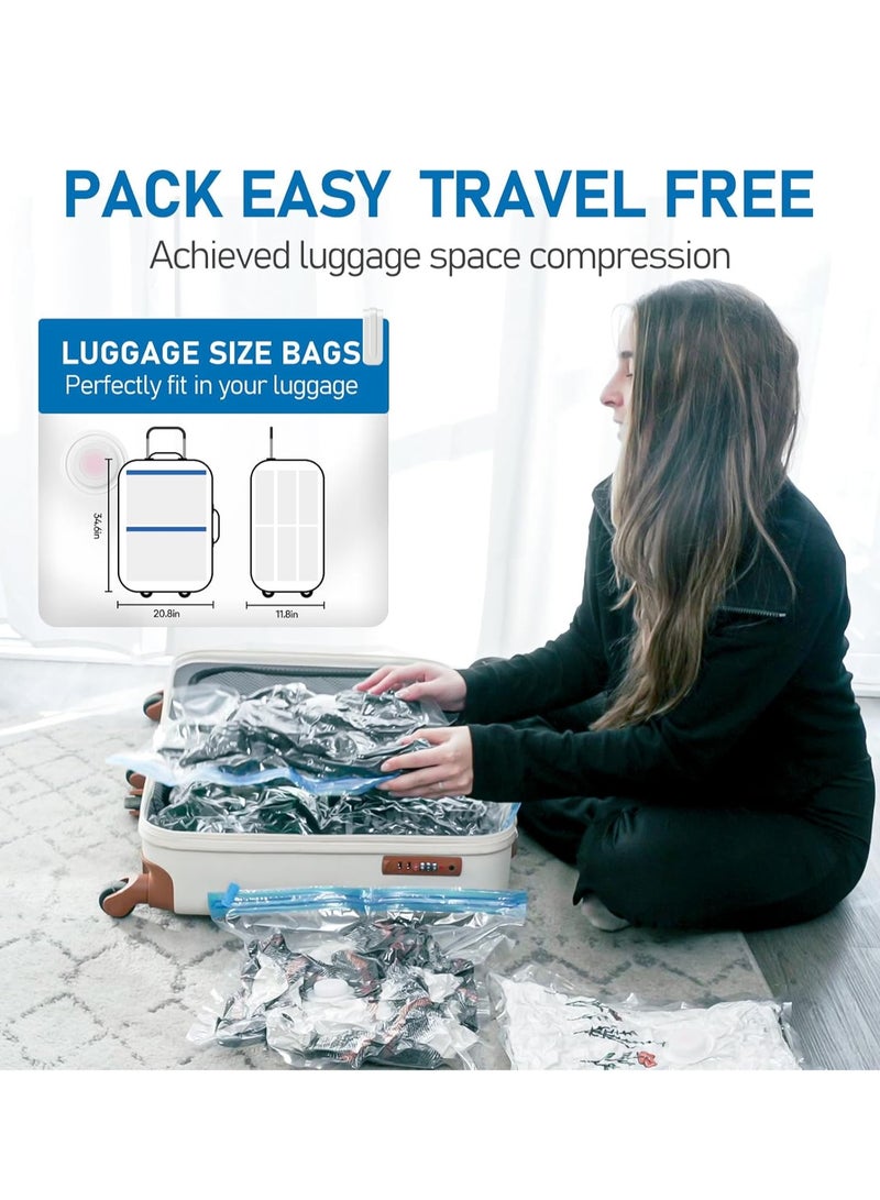 Arabest 9 Pack Vacuum Storage Bags with Pump for Travel, Multiple Pack (3×80*60cm,3×50*70cm,3×40*60cm)Vacuum Seal for Clothing and Clothes, Compression Bags with Hand Pump ﻿ - Image 3