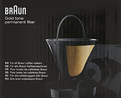 Braun Gold Tone Permanent Coffee Filter, Reusable #4 Cone Shaped, No Paper Filter Needed, Fits Coffee Makers Series 7 & Series 9, BRSC002 - Image 4
