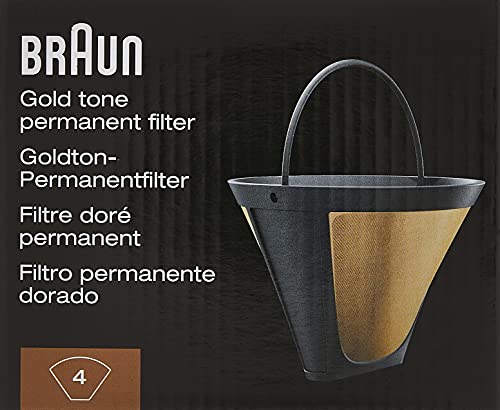 Braun Gold Tone Permanent Coffee Filter, Reusable #4 Cone Shaped, No Paper Filter Needed, Fits Coffee Makers Series 7 & Series 9, BRSC002 - Image 3