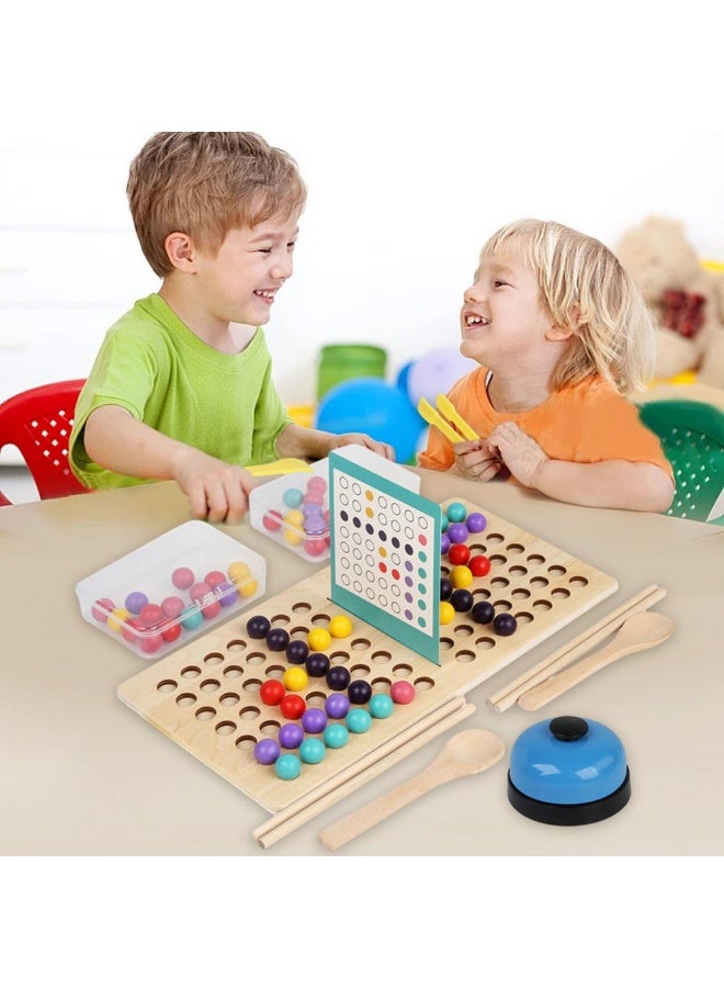 لعبة مونتيسوري التفاعلية لتطابق الألوان وتركيب الخرز – لعبة ذكاء تعليمية مزدوجة للأطفال مع بطاقات الرسم، أدوات المهارات الحركية الدقيقة، مثالية للتفكير المكاني وتعزيز التنسيق البصري اليدوي والتعليم - Image 3