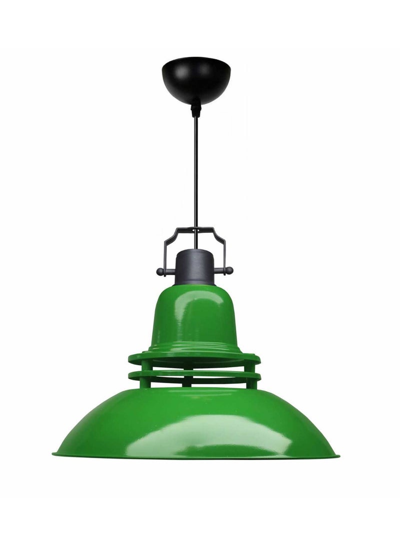 Green Industrial Metal Pendant Light – Modern Ceiling Lamp for Home, Café & Restaurant – E27 Socket - Image 1