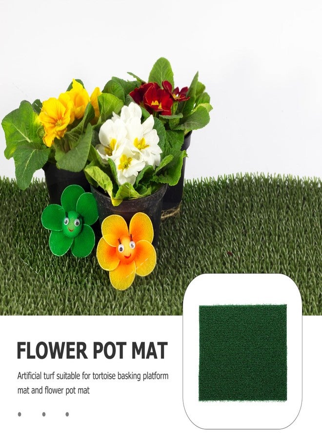 ياردوي سجادة عشب صناعي من ياردوي لأحواض الأسماك - سجادة عشب صناعي واقعية للديكور المائي ومناطق تشمس السلاحف (9.8 × 7.9 بوصة) - Image 2