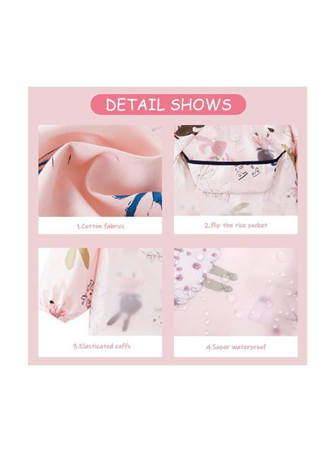 أوريتي مريلة طويلة الأكمام مريلة مقاومة للماء للأطفال الرضع والأطفال الصغار مع جيب قابل للمسح وتناول الطعام واللعب مريلة للبنات والبنات - Image 5