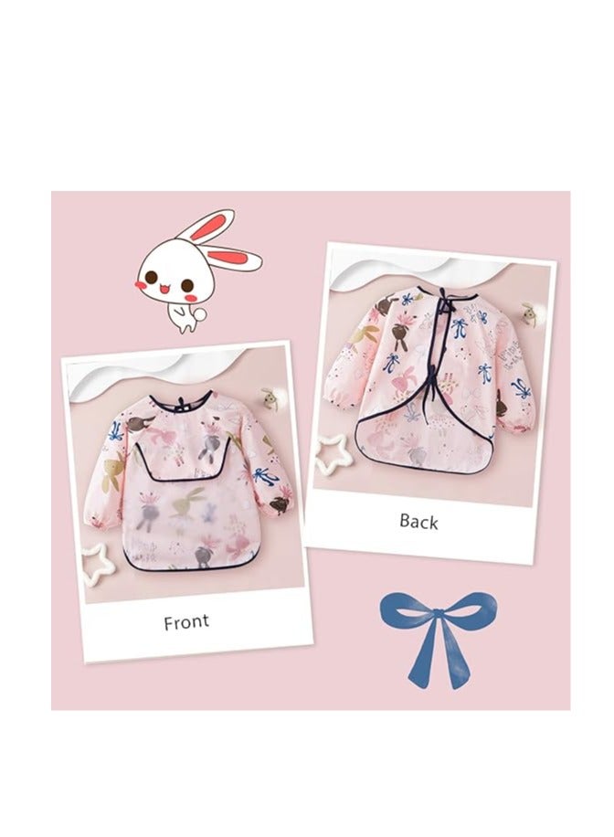 أوريتي مريلة طويلة الأكمام مريلة مقاومة للماء للأطفال الرضع والأطفال الصغار مع جيب قابل للمسح وتناول الطعام واللعب مريلة للبنات والبنات - Image 4