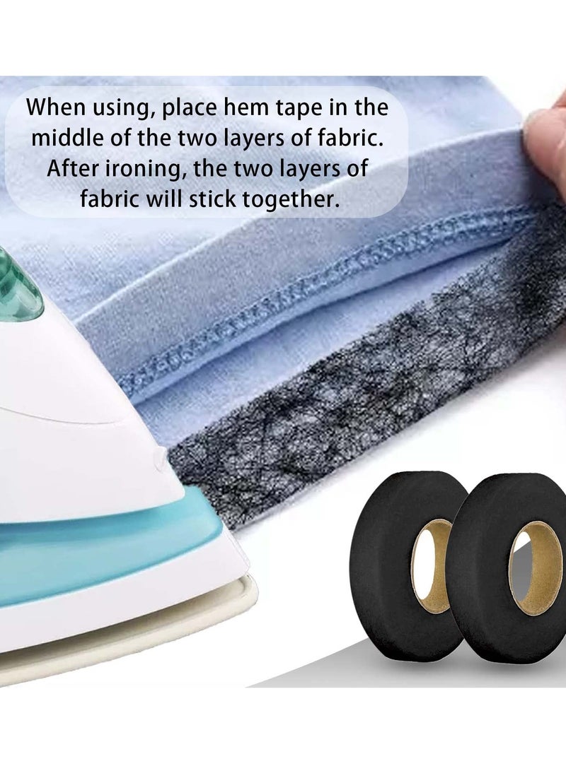 Suntown Iron-On Fabric Tape Heavy Duty Fusible Adhesive Hemming Strip to Repair Curtains, Clothes, Pants, Pillow Case, Uniform - No Sewing (2Pcs) - Image 5