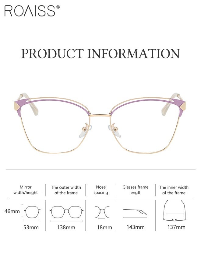 roaiss Women's Blue Light Blocking Glasses Anti UV and Glare Blue Light Filter Computer Glasses Cat Eye Color Changing Anti Eyestrain Headache Eyewear Purple and Gold 53mm  - Image 4
