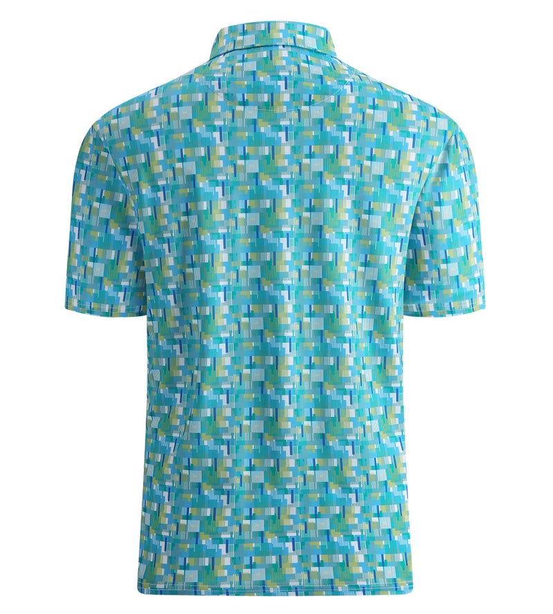 Alex Vando Mens Golf Shirt Moisture Wicking Quick-Dry Print Performance Polo Shirts for Men,Green Impression,L - Image 2
