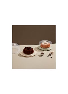 dunya High Quality Plastic Round Cake Carrier Box With Clip Lock Cover-BPA Free-(32 * 14cm)-Turkey Made Black  - Image 2