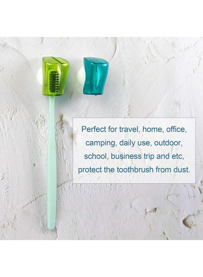 AUEAR, 6 Pack Toothbrush Holder with Suction Cup Toothbrushed Head Covers Caps Protector Case Box for Bathroom Wall Mirror Home Outdoor Travel - Image 4