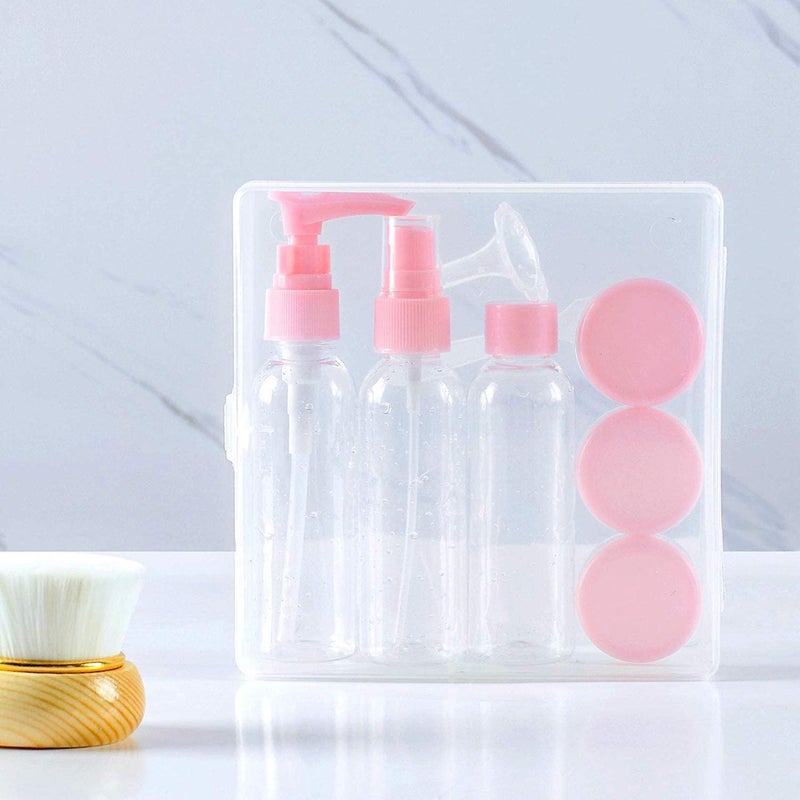 LEKORED Multipurpose Travel Cosmetics Bottles Set Plastic Transparent Small Empty Perfume Spray Bottle Travel Spray Bottle for Makeup Skin Care Lotion Case Container Bottle Toiletries Liquid Perfume - Image 1
