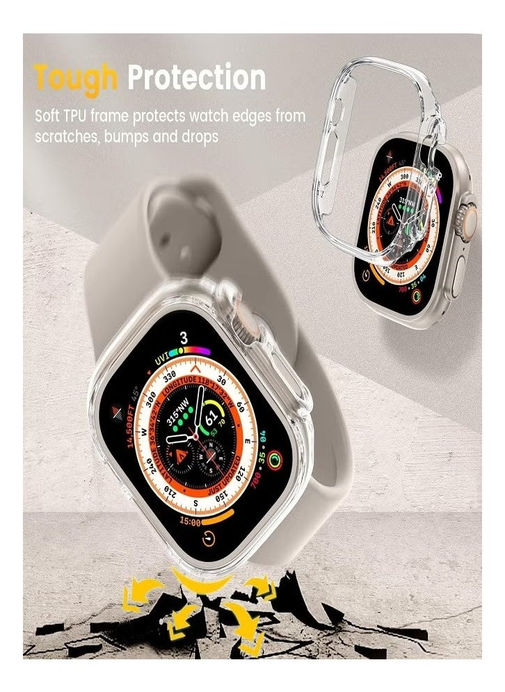 Silicone Case for Apple Watch Ultra 49mm - Flexible Transparent (Shockproof) with a Strong and Modern Design, 360 Protection