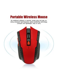 NIBEMINENT 2.4Ghz Wireless Mouse With USB Adapter Red  - Image 2