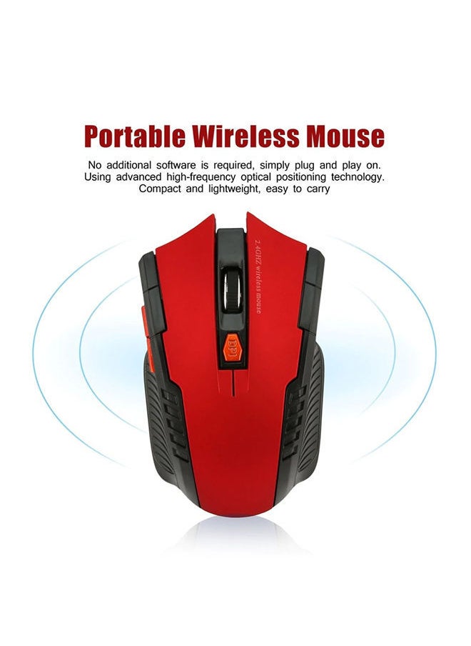 NIBEMINENT - 2.4Ghz Wireless Mouse With USB Adapter Red - Image 1