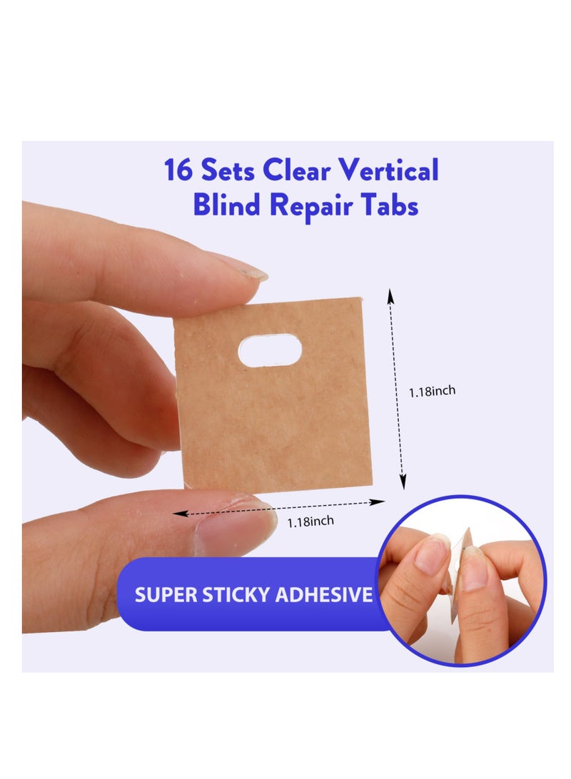 SYOSI Vertical Blind Replacement Slats, 22 Pieces Repair Tabs Set 6 Pieces White PVC Vertical Blind Slats Replacement Parts with 16 Clear Vertical Blind Repair Tabs for Sliding Door Window  - Image 5