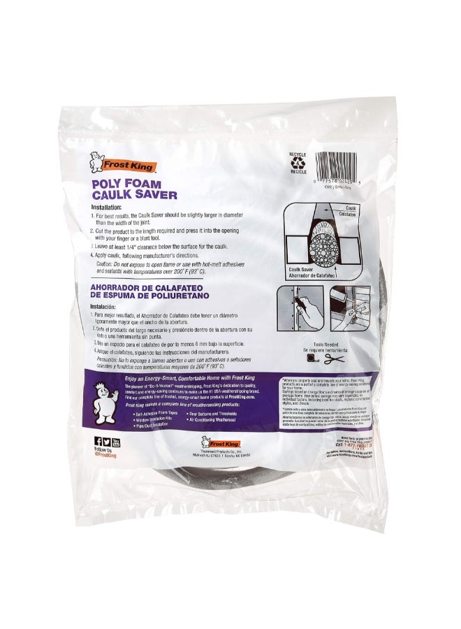 Frost King Poly Foam Moisture Repellent Caulk Saver Grey 20 ft C22H - Image 3