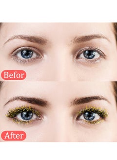 Generic Colored Glitter Lash Extensions Colored Lash Eyelashes Party Makeup Eyelashes (Multicolored,15 mm)  - Image 5