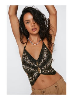 Sequin Embellished Butterfly Crop Top