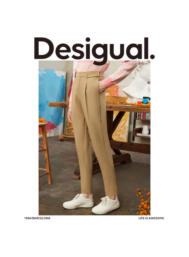 DESIGUAL embroidered Tapered Pants Women's Casual Trousers - Image 3