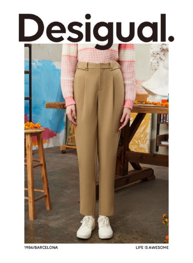 DESIGUAL embroidered Tapered Pants Women's Casual Trousers - Image 1
