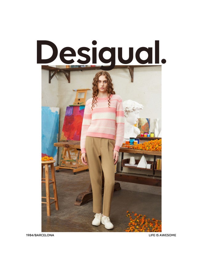 DESIGUAL embroidered Tapered Pants Women's Casual Trousers - Image 5