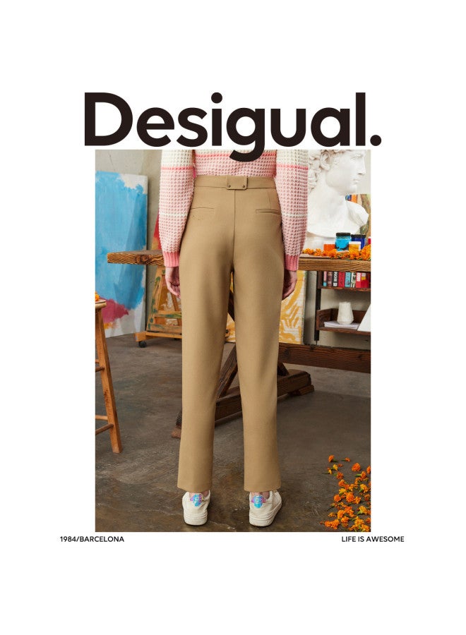 DESIGUAL embroidered Tapered Pants Women's Casual Trousers - Image 4