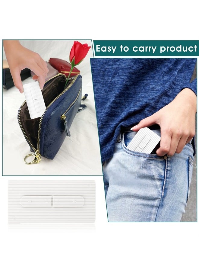 Portable Dental Floss Case Automatic Dental Floss Pick Organizer Case Travel Flosser Dispenser Storage Case Refillable Holder Boxes with 10 Floss Picks for Teeth Cleaning (White)