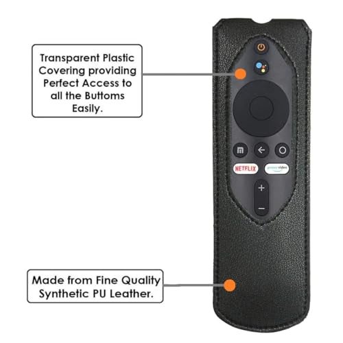 Zaoma Protective Case for Mi Led TV 4A Pro Remote Control (32" / 43" / 55") - Premium PU Leather Cover Holder, Black - Image 3