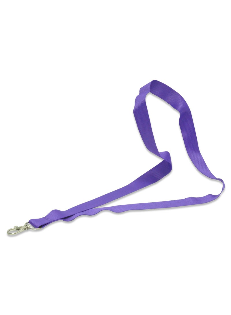FIS Pack of 50 Pieces Flat Lanyard Badge Holder With Hook Purple - Image 1
