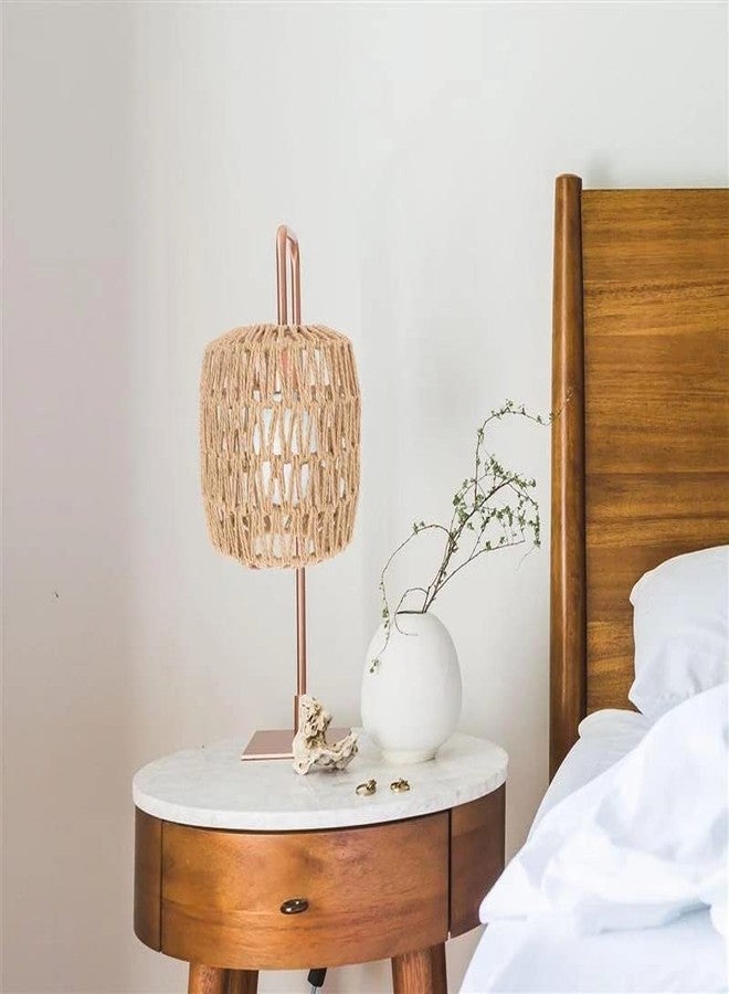 Koolouispoper Simulated Rattan Lamp Cover Handmade Woven Chandelier Vintage Lampshade Home Decor Hanging Pendant Bedroom Livingroom Supplies - Image 4