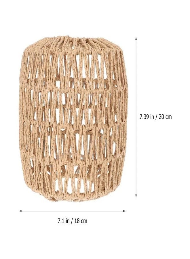 Koolouispoper Simulated Rattan Lamp Cover Handmade Woven Chandelier Vintage Lampshade Home Decor Hanging Pendant Bedroom Livingroom Supplies - Image 5