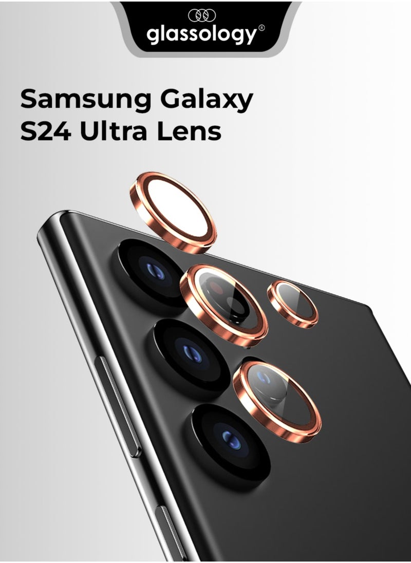 glassology Samsung Galaxy S24 Ultra Camera Lens Guard, Shatterproof, High Transparency, Case Friendly design, Premium Tempered Glass, Ensure durability and clarity. Gold  - Image 1