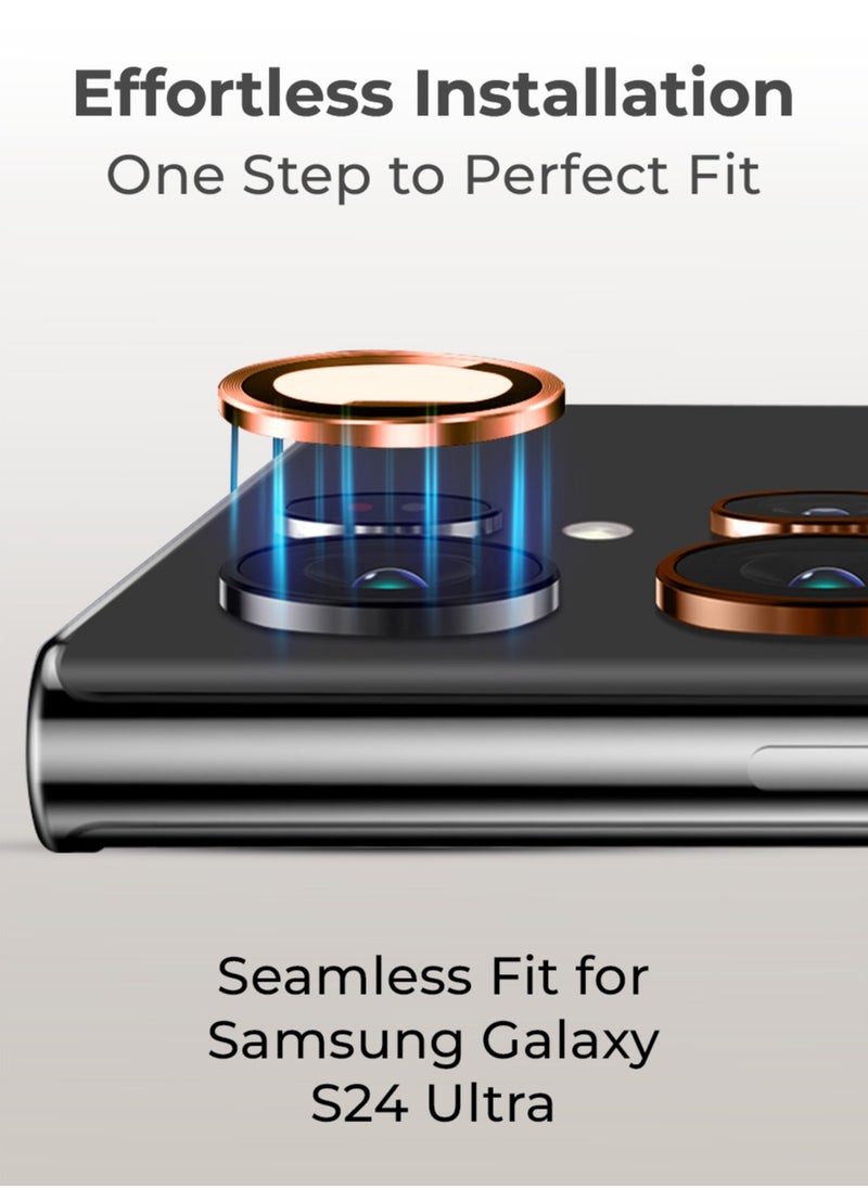 glassology Samsung Galaxy S24 Ultra Camera Lens Guard, Shatterproof, High Transparency, Case Friendly design, Premium Tempered Glass, Ensure durability and clarity. Gold  - Image 3