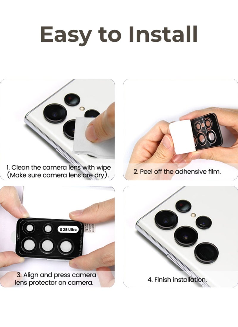 glassology Samsung Galaxy S24 Ultra Camera Lens Guard, Shatterproof, High Transparency, Case Friendly design, Premium Tempered Glass, Ensure durability and clarity. Gold  - Image 5