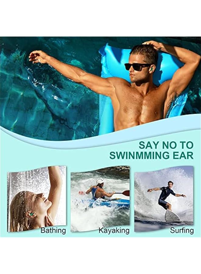 Swimming Ear Plugs for Adults,3 Pairs Waterproof Reusable Silicone Swim Earplugs for Swimming Surfing Snorkeling Showering and Water Pool,Beach,Ocean (Adults & Teens 14+) - Image 5