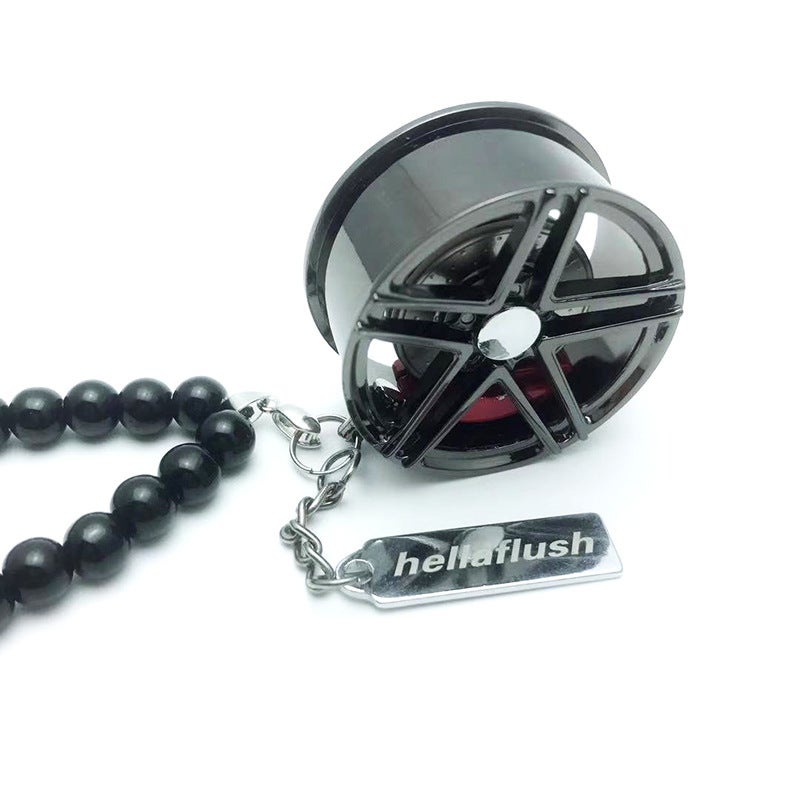 Generic Luxury BBS Wheel Hub Car Pendant Black 