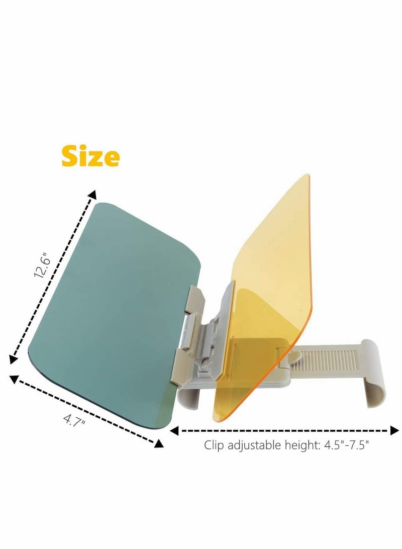 Excefore 2 in 1 Anti-Glare Visor, Day and Night Anti-Glare Visor, Automobile Sun Anti-UV Block Visor, Non Glare Anti-Dazzle Sunshade Mirror Goggles Fit Cars SUVs Trucks Trailers - Image 2