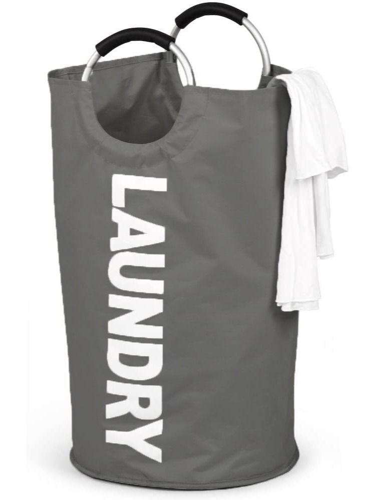 82L large laundry bag collapsible waterproof oxford cloth laundry basket with handle, collapsible dirty laundry basket (dark gray)