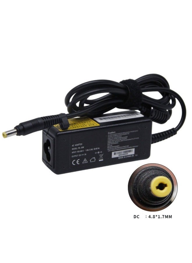 Generic - Suitable For ASUS Laptop Power Adapter 12V3A 4.8-1.7 Yellow Port 36W - Image 1