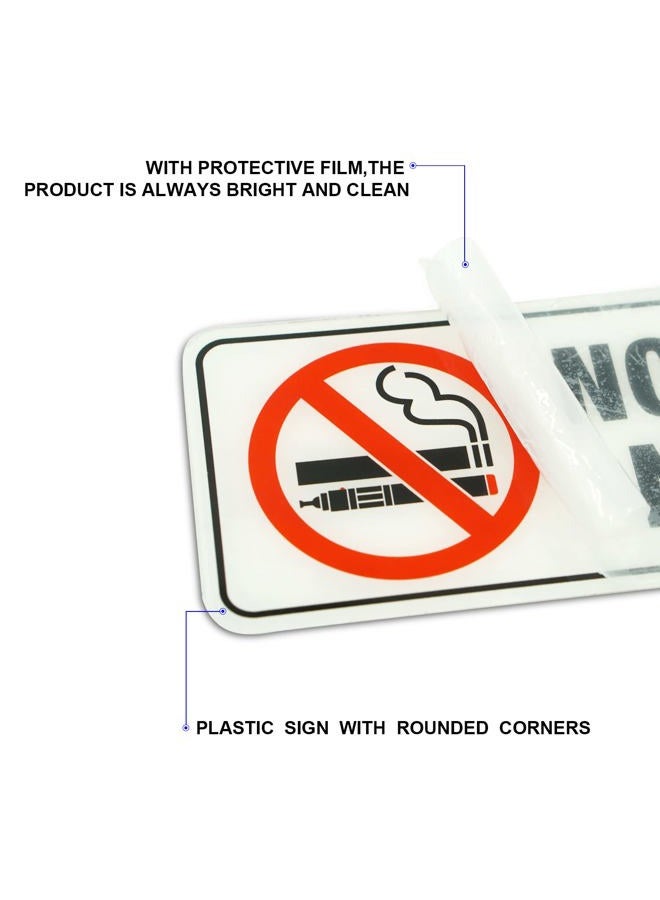 Faittoo No Smoking No Vaping Sign, (4 Pack) 9 X 3 Inch, Self-Adhesive, Use for Home Office/Business, Easy to Apply, Black Big Letters on White Plate - Image 4
