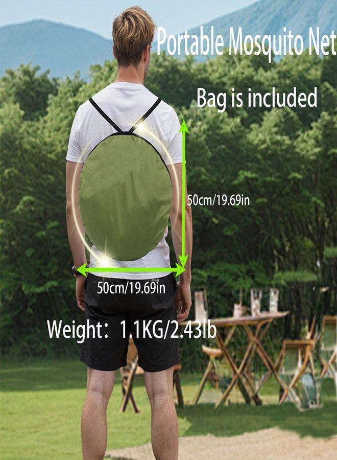 CMINGJ Portable Camping Tent with Double Door Design, Folding Mosquito Net Shelter with Storage Bag, Army Green (Green) - Image 4