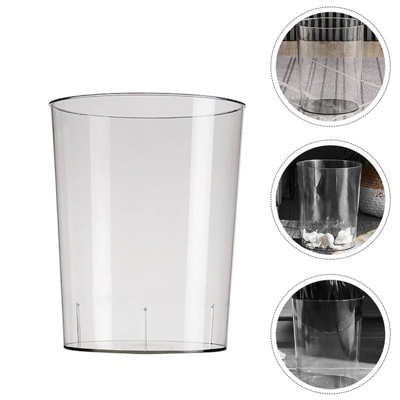 woobles Desktop Waste Basket Waste Basket Modern Trash Can Plastic Garbage Can Round Wastebasket Trash Bin Waste Container for Home Kitchen Bathroom Office Clear Wastepaper Basket Trans Color - Image 3