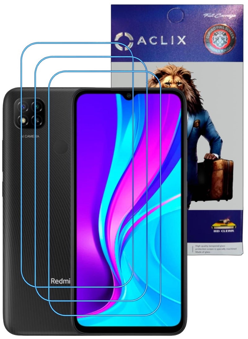 ACLIX 3 Pieces Antistatic ESD Dustproof Premium Quality High Definition Clear Tempered Glass Screen Protector Designed For Xiaomi Redmi 9C - Image 1
