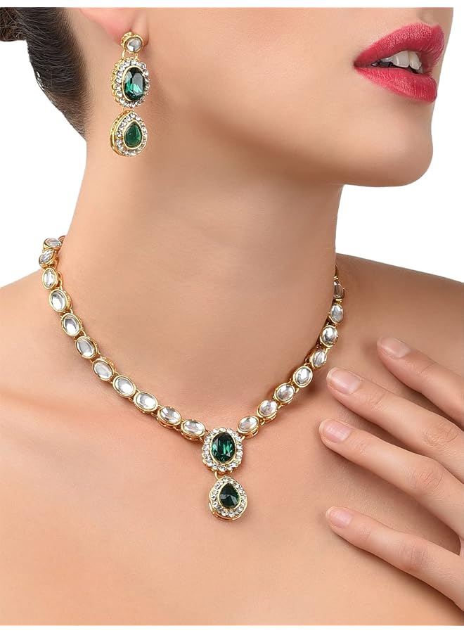 erorex Ethnic Jewelery Set For Women Golden Zpfk9597 - Image 2