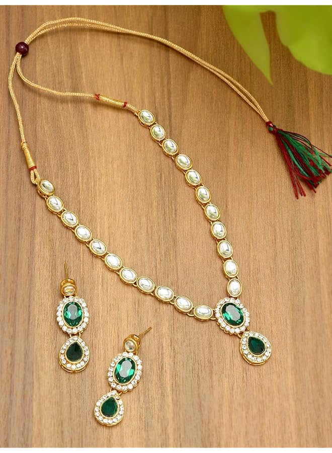 erorex Ethnic Jewelery Set For Women Golden Zpfk9597 - Image 3